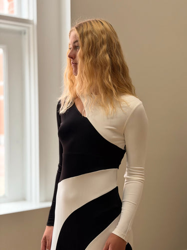Farm Rio B&W Long Sleeve Maxi Dress, Medium