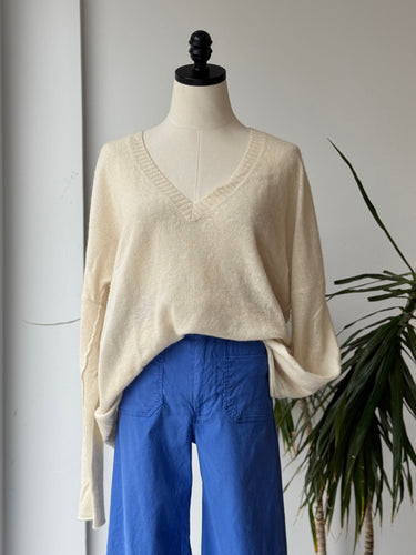 Rocky Barns x 360 AS IS Cashmere Ivory Sweater - repair, Large