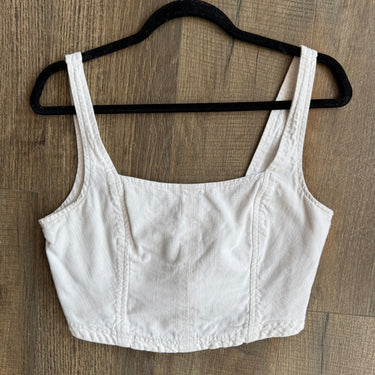 Pilcro Ecru Denim Crop Tank Top, Small