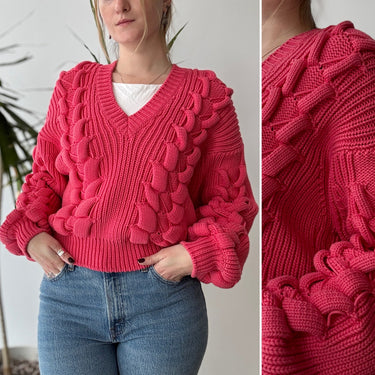 IRO Arwy Chunky Cable Knit Sweater in Pink, Medium