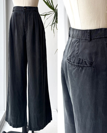 Reformation Charcoal Pleat Wide Leg Pants, 12 Petite