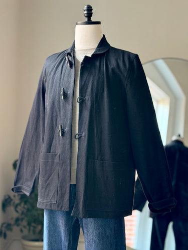 Portland Trading Co Black Toggle Chore Coat, Men's Large