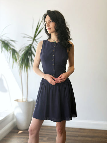 Hutch NWT Navy Drop Waist Mini Dress, Medium