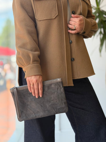 Rough & Tumble Alex Clutch in Rodeo Gray