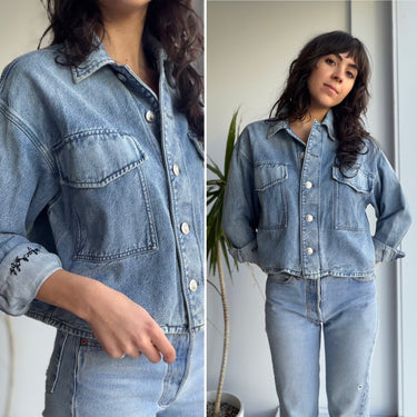 Rag & Bone Boxy Crop Denim Jacket, Medium