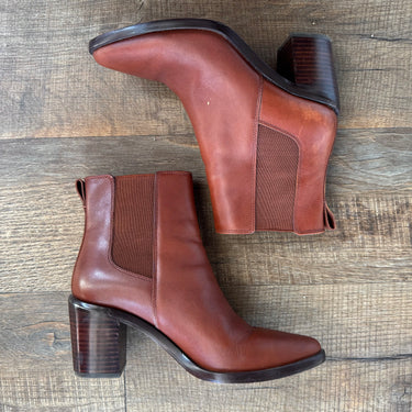 Madewell Cognac Heeled Boots, 8