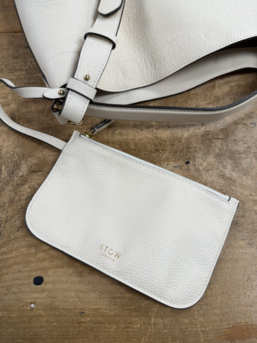 Stow London Curve Bag in Spring Moon Pebbled Leather - retail 765
