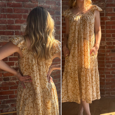 The Great Whipstitch Plumeria Dress in Oat Wild Brush, 0/XS