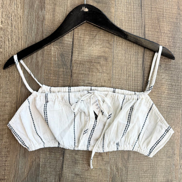 Madewell NWT Tie Front Bubble Crop Top, Small