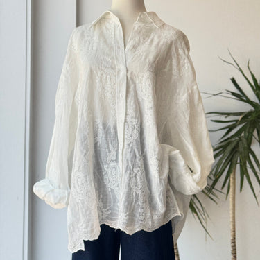 DISSH NWT Cordelia White Ramie Shirt, US 8