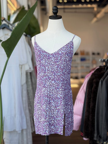 Reformation Purple Floral Mini Dress, XS