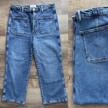 Reformation Alyssa Patch Pocket Wide Leg Jeans, 31