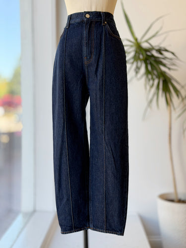Toteme Front Seam Dark Denim Jeans, 27/30