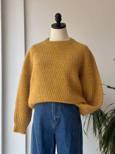 Demylee Chelsea Mohair Wool Sweater in Ochre, Small
