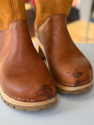 Swedish Hasbeens AS IS Shearling Lined Clog Boots, 39