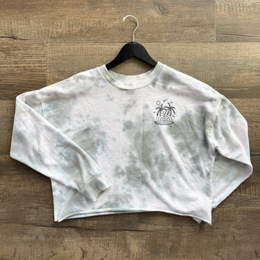Rylee + Cru Tie Dye Cropped Sweatshirt, Small