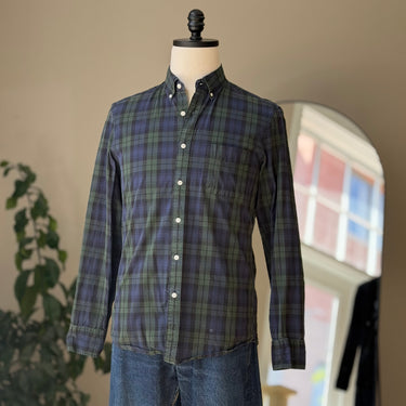 J.Crew Blue Plaid Button Down LS Shirt, Men's Medium