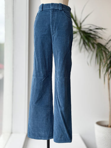Helmut Lang Blue Corduroy Pants, 0
