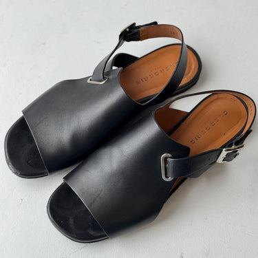 Clergerie Black Kitten Heel Sandals, 38.5