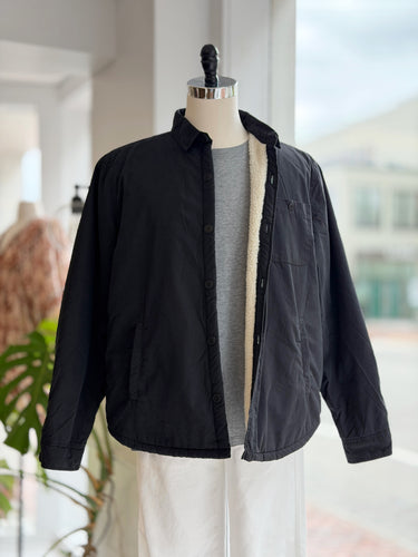 Onia NWT Sherpa Lined Cotton Shacket in Black, XLarge