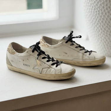 Golden Goose Supar Star Glittery Tab Sneakers, 42