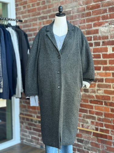 Amente Cocoon Sleeve Maxi Coat in Charcoal, M/L