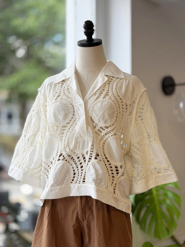 Rodebjer White Lace Top, Large