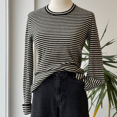 Everlane B&W Stripe Cashmere Sweater, Small