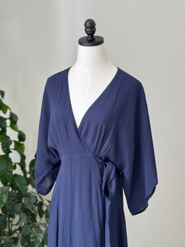Reformation Navy Wrap Dress, Medium