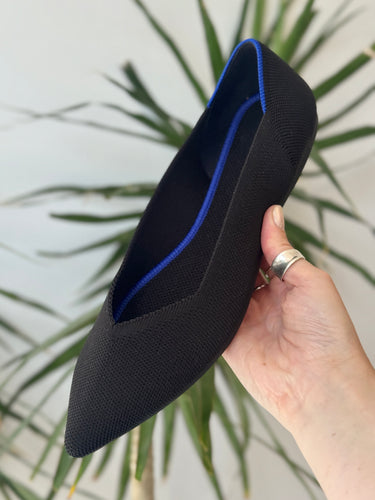 Rothy's Black Pointed Flats, 8.5