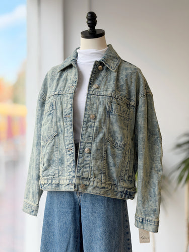 We The Free NWT Opal Swing Jacquard Denim Jacket, XSmall