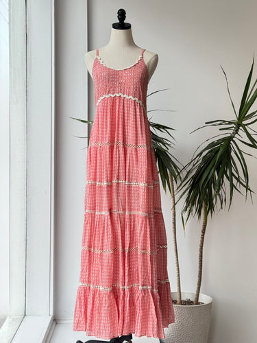 Miss June NWT Pink Gingham Manly Dress, Free Size