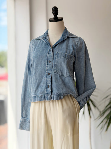 Closed Crop Denim Shirt Jacket, Small