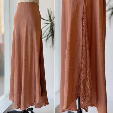 Free People NWT Copper Satiny Lace Skirt, Small