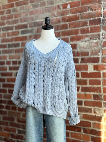 Stitches & Stripes NWT Blue Cable Knit Sweater, Large