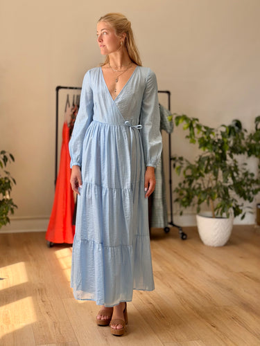 Baum Und Pferdgarten NWT Aymelina Cerulean Blue Wrap Dress, 34
