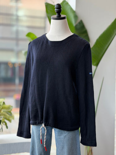 Saint James Navy Drawstring Sweater, US 12