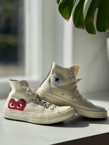 Converse x Comme Des Garcons Play Heart High Top Sneakers, 9