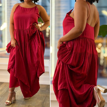 Fame & Partners NWT Burgundy Sateen Dress, 10