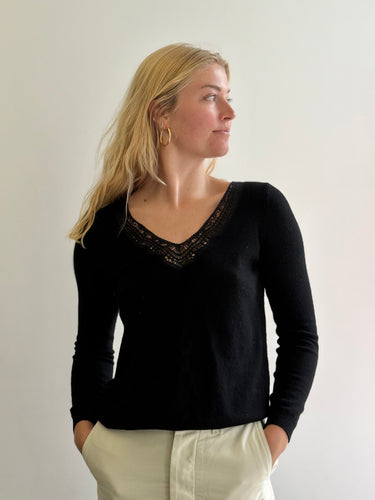 Sezane Black Pull Laine Janelle Sweater, Small