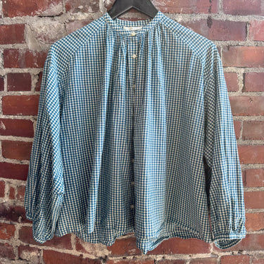 Doen Blue Plaid Jane Blouse, XS