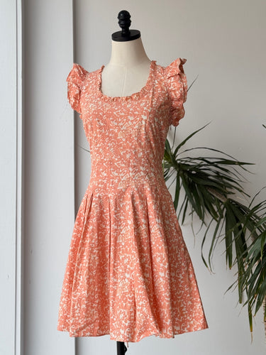 Ulla Johnson Ruffle Mini Dress in Peach, Fits Small