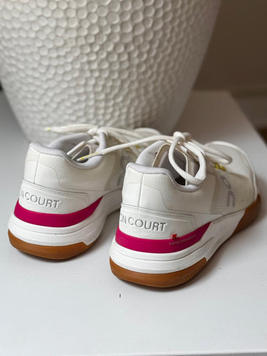 On Cloud Pink and White Sneakers, W 8