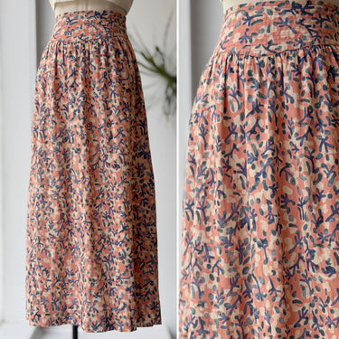 Mirth Pink Watercolor Midi Skirt, Small