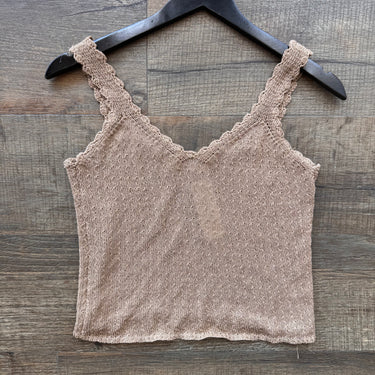 Pinky Otto Camel Knit Tank Top, Fits Small