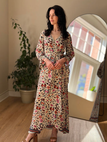 Natalie Martin NWT Danika Wrap Dress in Pearl Wildflower, XSmall