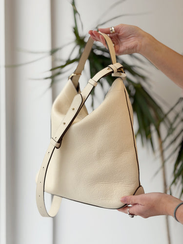 Stow London Curve Bag in Spring Moon Pebbled Leather - retail 765