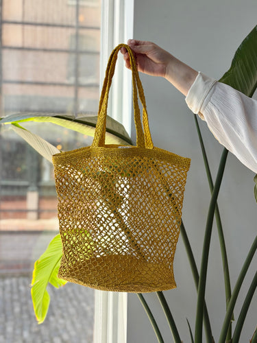 Alex Mill Yellow Fisherman Raffia Tote Bad