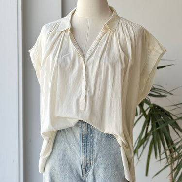 Nili Lotan Normandy Cream Blouse, Small