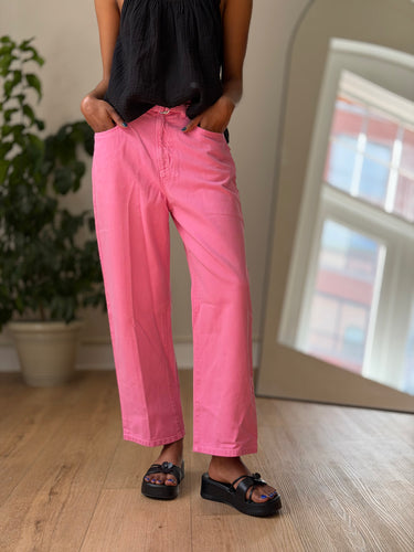 Xirena Pink Belted Pull On Straight Leg Jeans, XS/S